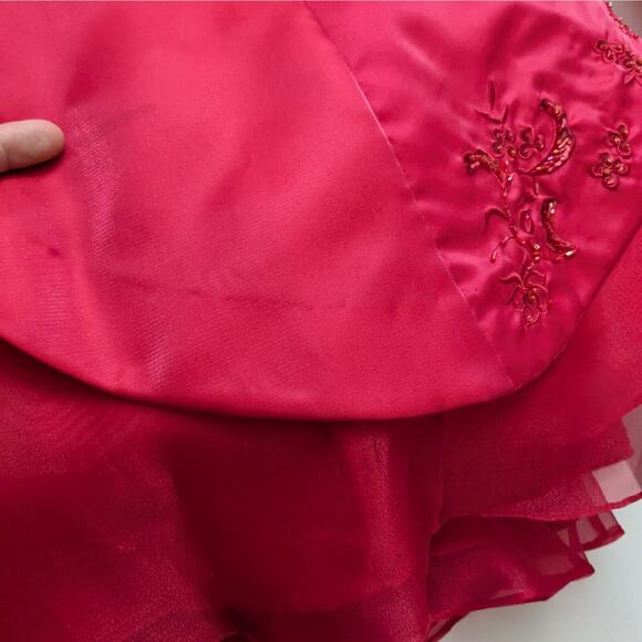 Morgan Co Prom Dress Maxi Ball Gown 8 Red Pink Fairy Princess Vintage 90s Y2K - Picture 14 of 14